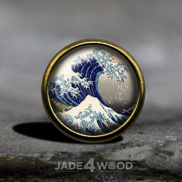 JAPANESE WAVE Glas Cabochon Möbelknauf Kommodenknauf Kommode Pull Möbelknauf