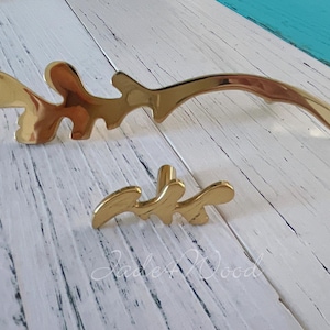 Leaf Solid Brass Dresser Handle Pull Knob Pull Handle / Kitchen Cabinet Pull Handle Knob Furniture Hardware WM1391