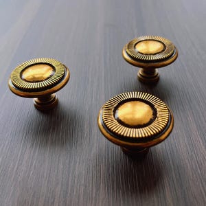 Franse shabby chic dressoirknop / antiek messing keukenkastknop meubelbeslag LJ112