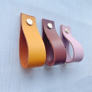 Tirador de puerta de cuero para armario, armario, cajón, herrajes para muebles, accesorios de cocina WM1205