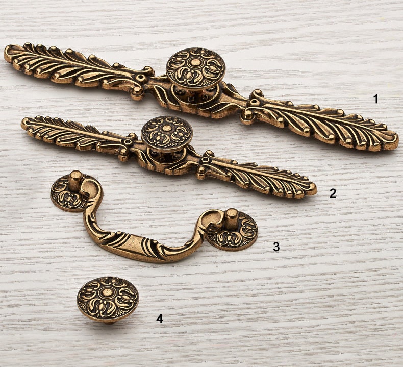 Vintage Antique Bronze Knobs Drawer Knob Dresser Knobs / Etsy
