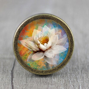 Lotus - Handmade Vintage Bronze Dresser knobs cabinet  Dresser Knob / Dresser Pull / Cabinet Knob / Furniture Knob