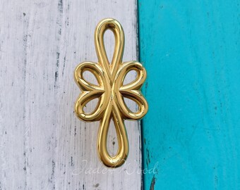 Flower Solid Brass Dresser Handle Pull Knob Pull Handle / Kitchen Cabinet Pull Handle Knob Furniture Hardware WM1843