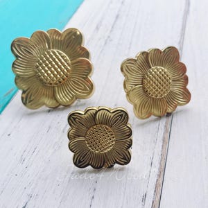 Flower Solid Brass Dresser Handle Pull Knob Pull Handle / Kitchen Cabinet Pull Handle Knob Furniture Hardware WM1729