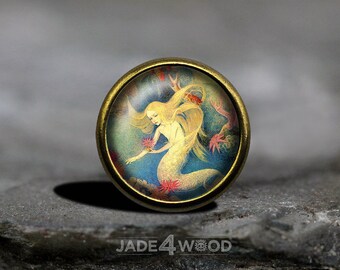 Meerjungfrau Glas Cabochon Möbel Knauf Dresser Knob Dresser Pull Möbelknauf