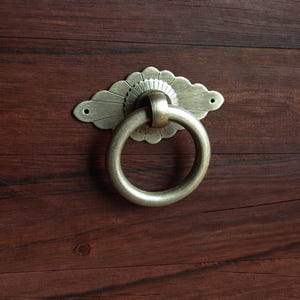 Vintage Drop Ring Pull Backplate Pulls Handles Drawer Pull Handle / Cabinet Handle Pull Knob Furniture Hardware WM1098