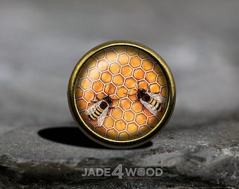 Honeycomb Glass Cabochon Cabinet Knob Dresser Knob Dresser Pull Furniture Knob