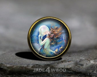 Meerjungfrau Glas Cabochon Möbel Knauf Dresser Knob Dresser Pull Möbelknauf