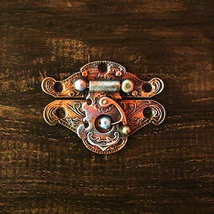 2 pièces loquet de boîte à bijoux patinée vintage/loquet de boîte à bijoux/petite quincaillerie de boîte/fermeture à tirette de boîte FH008