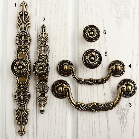 6 Pezzi 2 In 1 Pomello Per Mobili Retrò Maniglia Per Cassetto Dell Con Viti Bronzo Ymyny 87882008