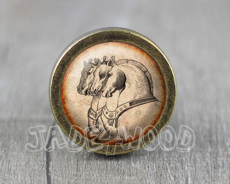 Horse Glass Cabochon Bronze cabinet Dresser Knobs pull Dresser Pull Cabinet Knobs Furniture Knobs