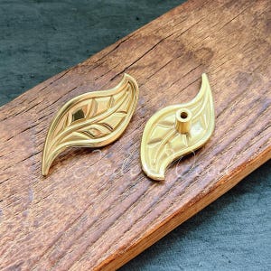 Leaf Solid Brass Dresser Handle Pull Knob Pull Handle / Kitchen Cabinet Pull Handle Knob Furniture Hardware WM1487