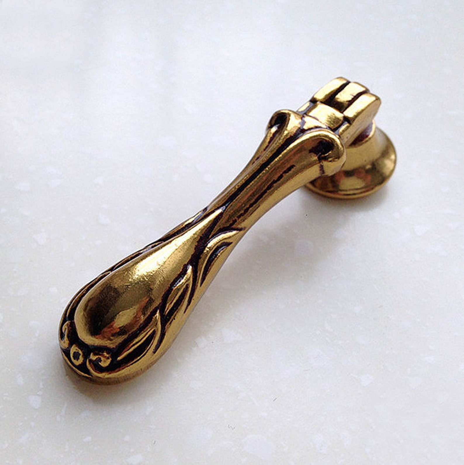 Antique Brass Dresser Drawer Pull Handles Knob Metal Drop Pull Etsy