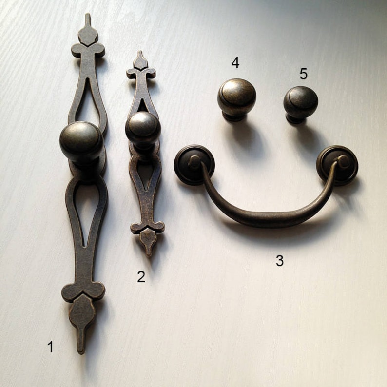French Shabby Chic Dresser Drawer Pulls Handles  Antique Bronze Kitchen Cabinet Pull Handle Knobs Furniture Hardware LJ076