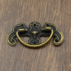 4pcs Small Cabinet Door Bat Design Pull Handle Grip Bronze Tone Drawer Desk Door Jewelry box Pull Handle Knob Furniture Hardware QM035