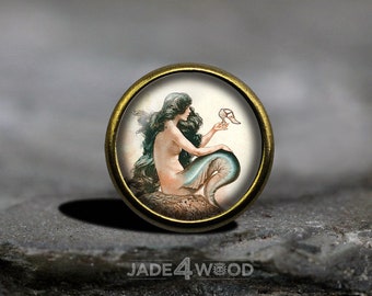 Meerjungfrau Glas Cabochon Möbel Knauf Dresser Knob Dresser Pull Möbelknauf