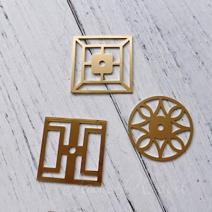 Solid Brass Back Plate for Knob Geometric Decoration Back Plate Dresser Handle Base WM23-141