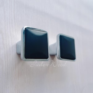 7.55" 5" 3.75" Black Chrome Cupboard Handle Knob Pull Handle / Cabinet Knob Pull Handle Furniture Hardware WM23-089