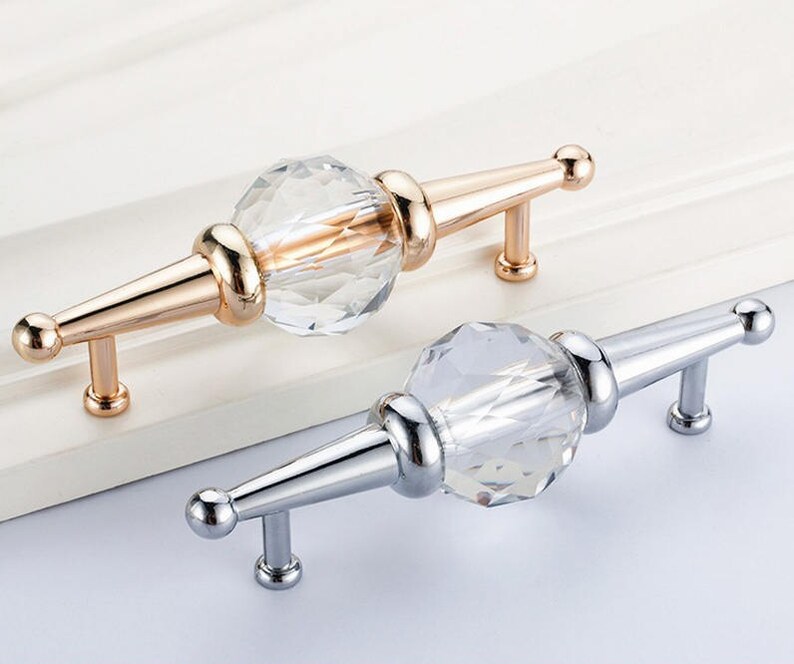 5 Crystal Ball Drawer Handle Dresser Pulls Knob / Glass Etsy Australia