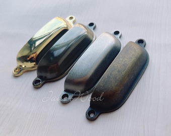 3.75" Bin Dresser Pull Drawer Pull Handle Knob Bronze Cup Shell Retro / Kitchen Cabinet Door Handle Pull Furniture Hardware WM1167