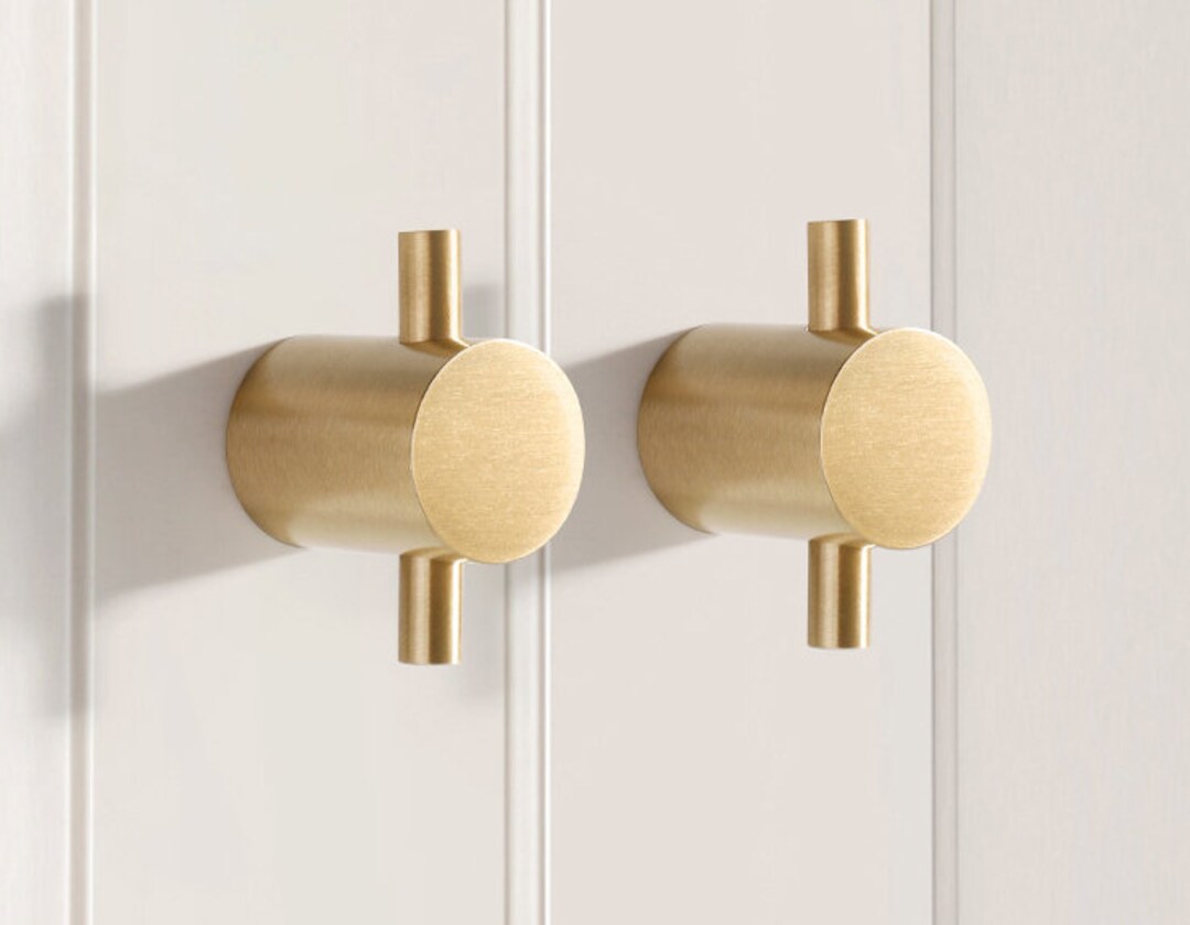 Solid Brass Knob Cupboard Handle Knobs Pulls Handles / Kitchen Cabinet ...
