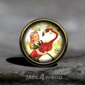 Alice in Wonderland Glass Cabochon Cabinet Knob Dresser Knob Dresser Pull Furniture Knob