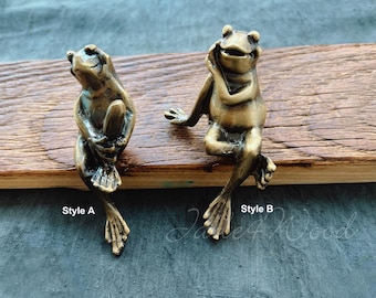 Frog Solid Brass Dresser Handle Pull Knob Pull Handle / Kitchen Cabinet Pull Handle Knob Furniture Hardware WM1610