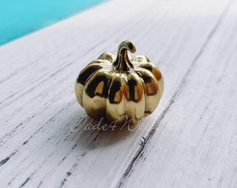 Solid Brass Pumpkin Dresser Knob: Kitchen Cabinet Hardware WM1935