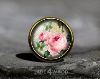 Cabochon en verre fleur Bouton de meuble pour commode Bouton de meuble pour commode