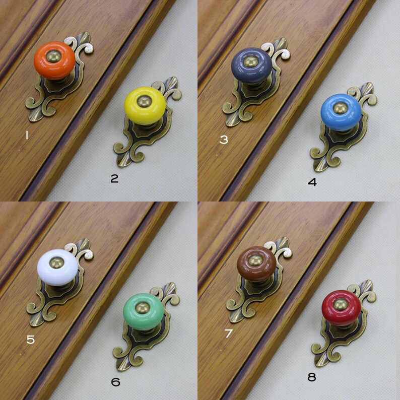 Vintage Antique Bronze Knobs Drawer Knob Dresser Ceramic Knobs Etsy