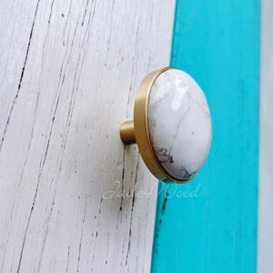 Solid Brass Stone Cupboard Handle Knob Pull Handle / Kitchen Cabinet Knob Pull Handle Furniture Hardware WM23-019