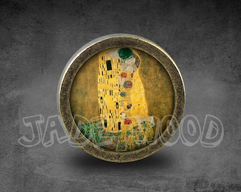 Gustav Klimt Glass Cabochon Bronze cabinet Dresser Knob pull / Dresser Pull / Cabinet Knob / Furniture Knob