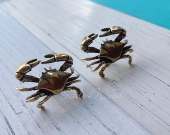 A Piece Crab Solid Brass Dresser Handle Pull Knob Pull Handle / Kitchen Cabinet Pull Handle Knob Furniture Hardware WM1902