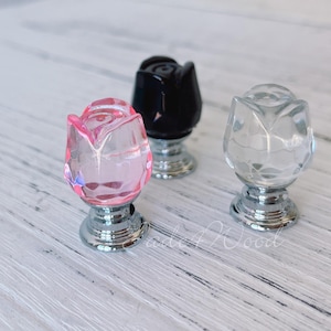 Flower Glass Crystal Knob Cabinet Knob /Dresser knobs cabinet Dresser Knob / Dresser Pull / Cabinet Knob / Furniture Knob WM1878