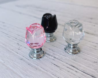 Bloem glas kristal knop kast knop/dressoir knoppen kast dressoir knop/dressoir pull/kast knop/meubelknop WM1878