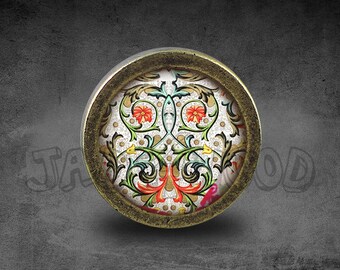 Tirador de pomo para tocador con diseño floral / Tirador de tocador / Pomo para gabinete / Pomo para muebles