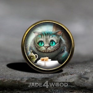 Alice im Wunderland Glas Cabochon Knauf Möbelknauf, Möbelknauf