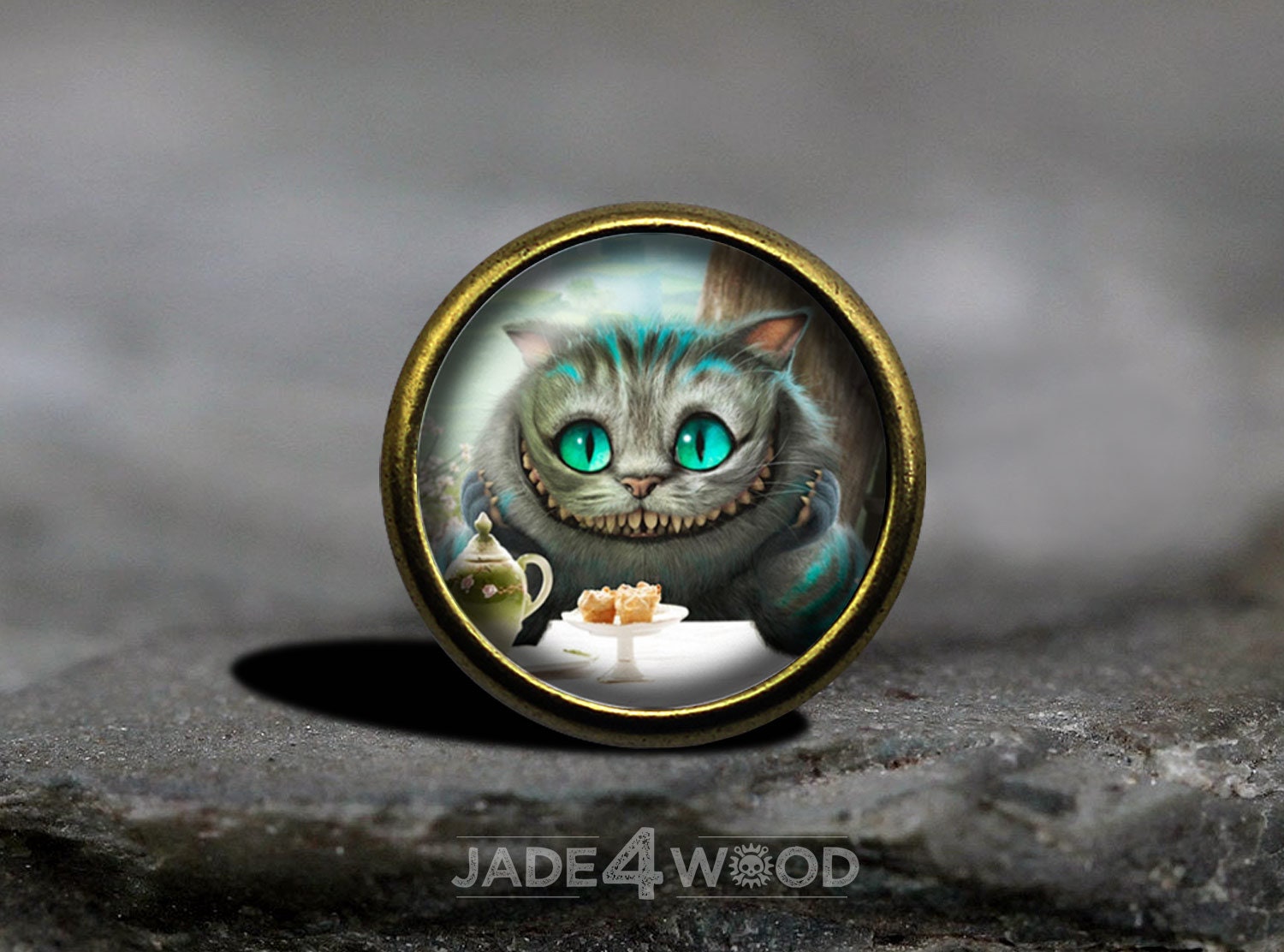 Alice in Wonderland Glass Cabochon Cabinet Knob Dresser Knob Dresser Pull Furniture Knob