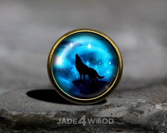 Wolf Glass Cabochon Cabinet Knob Dresser Knob Dresser Pull Furniture Knob