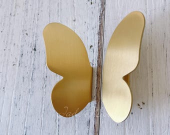 Butterfly Solid Brass Dresser Handle Pull Knob Pull Handle / Kitchen Cabinet Pull Handle Knob Furniture Hardware WM1355
