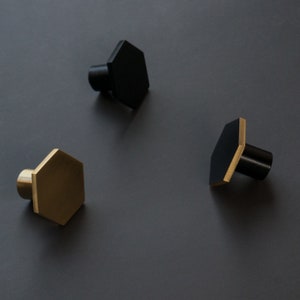 Hexagon Solid Brass Dresser Handle Pull Knob Pulls Handles / Kitchen ...