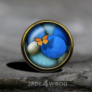 Butterfly Glass Cabochon Cabinet Knob Dresser Knob Dresser Pull Furniture Knob