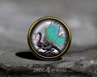 Dragon Glass Cabochon Cabinet Knob Dresser Knob Dresser Pull Furniture Knob