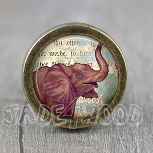 Elephant Photo Glass Cabochon Dresser knobs cabinet Dresser Knob pull Furniture Hardware