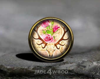 BOHO SKULL and BLOEMEN glazen cabochon kastknop dressoirknop dressoir pull meubelknop