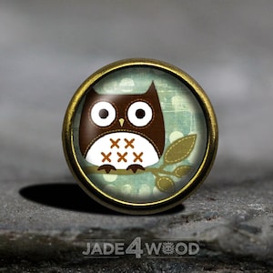 Owl Glas Cabochon Skåpknopp Dressknopp Dressknopp Möbelknopp