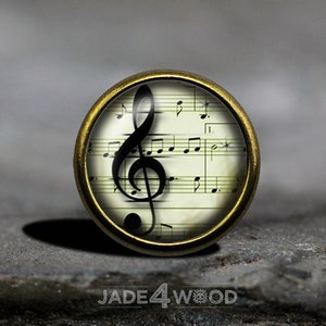Musical Note Glass Cabochon Cabinet Knob Dresser Knob Dresser Pull Furniture Knob