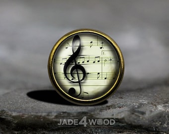 Musical Note Glass Cabochon Cabinet Knob Dresser Knob Dresser Pull Furniture Knob
