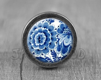 Delftware  cabinet Dresser Knob pull / Dresser Pull / Cabinet Knob / Furniture Knob