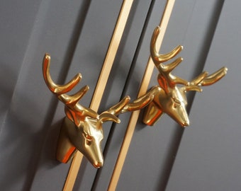 Antlers Solid Brass Dresser Handle Pull Knob Pulls Handles / Kitchen Cabinet Pull Handle Knobs Furniture Hardware WM1338